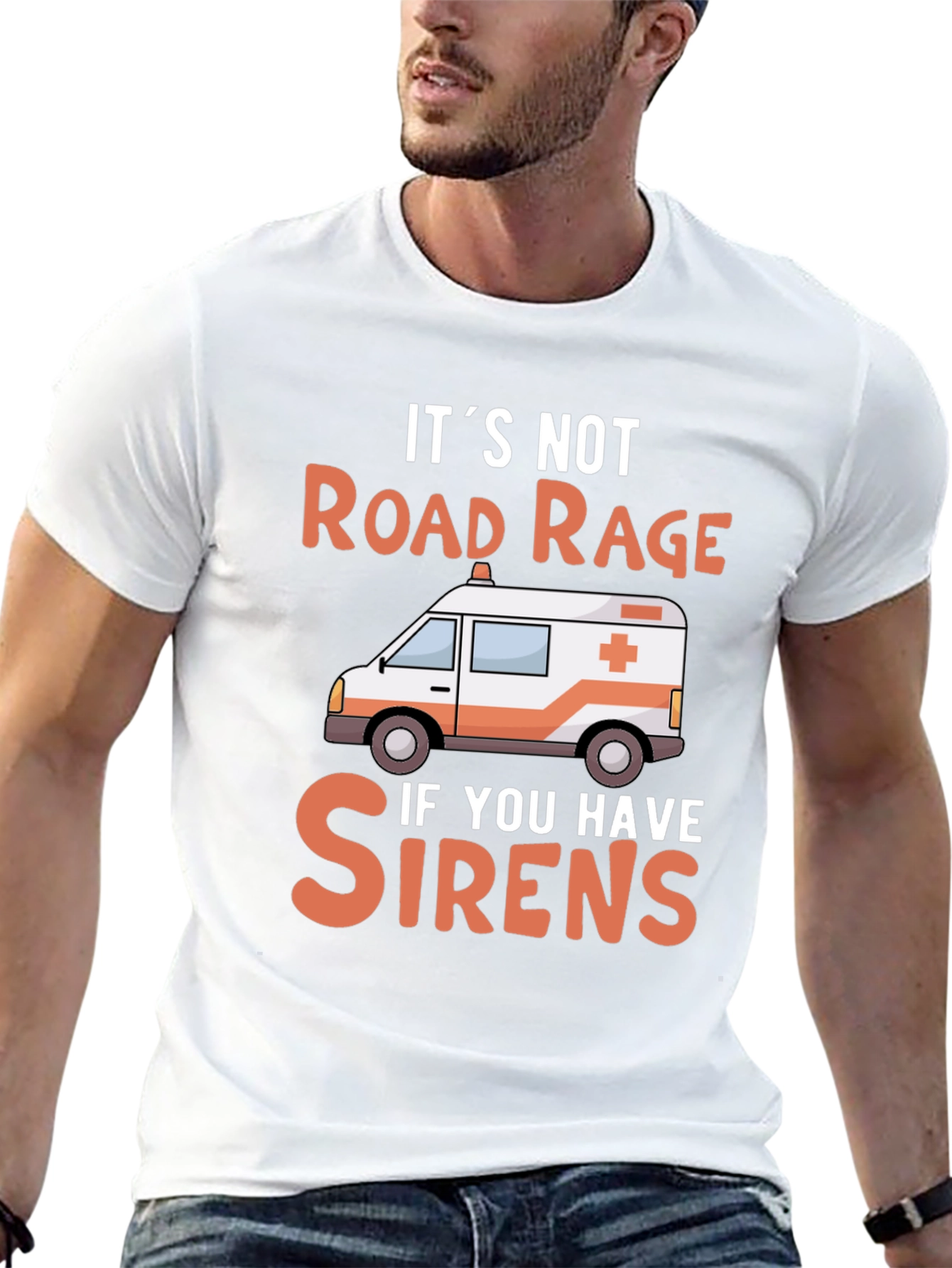 Funny EMS T-Shirt Road Rage Sirens Design