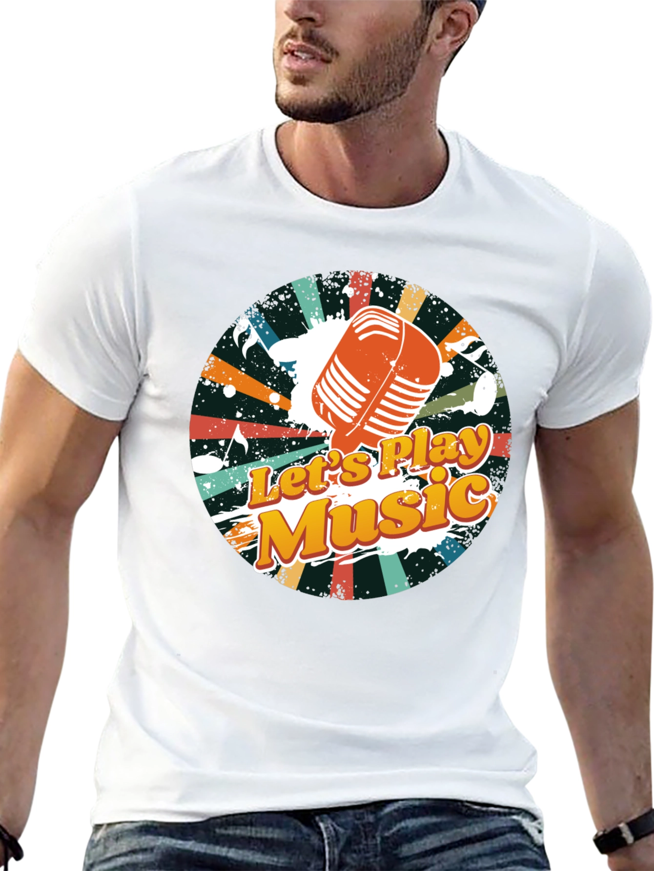 Retro Lets Play Music Graphic Tee