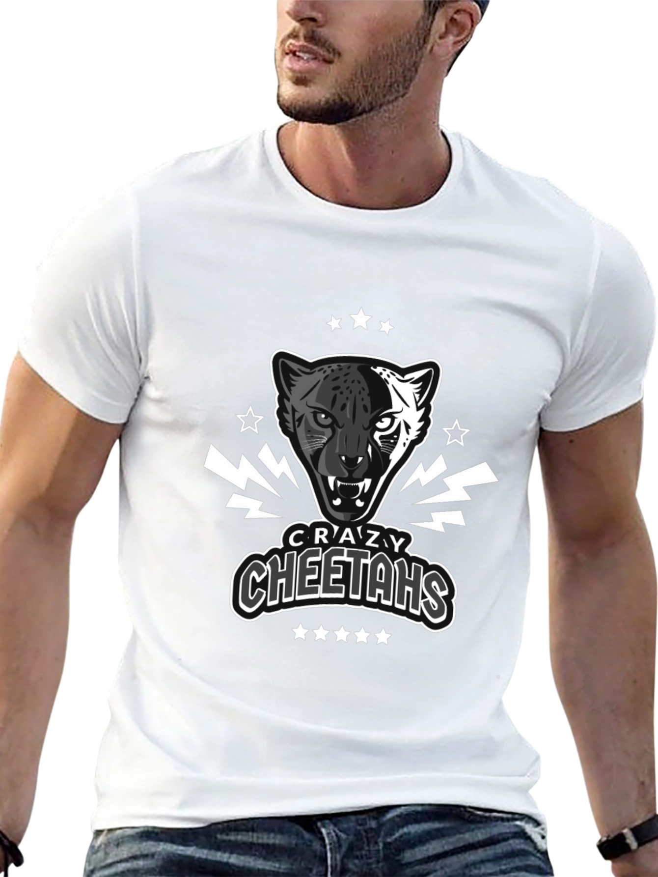 Crazy Cheetahs Graphic T-Shirt - Black Cotton Tee