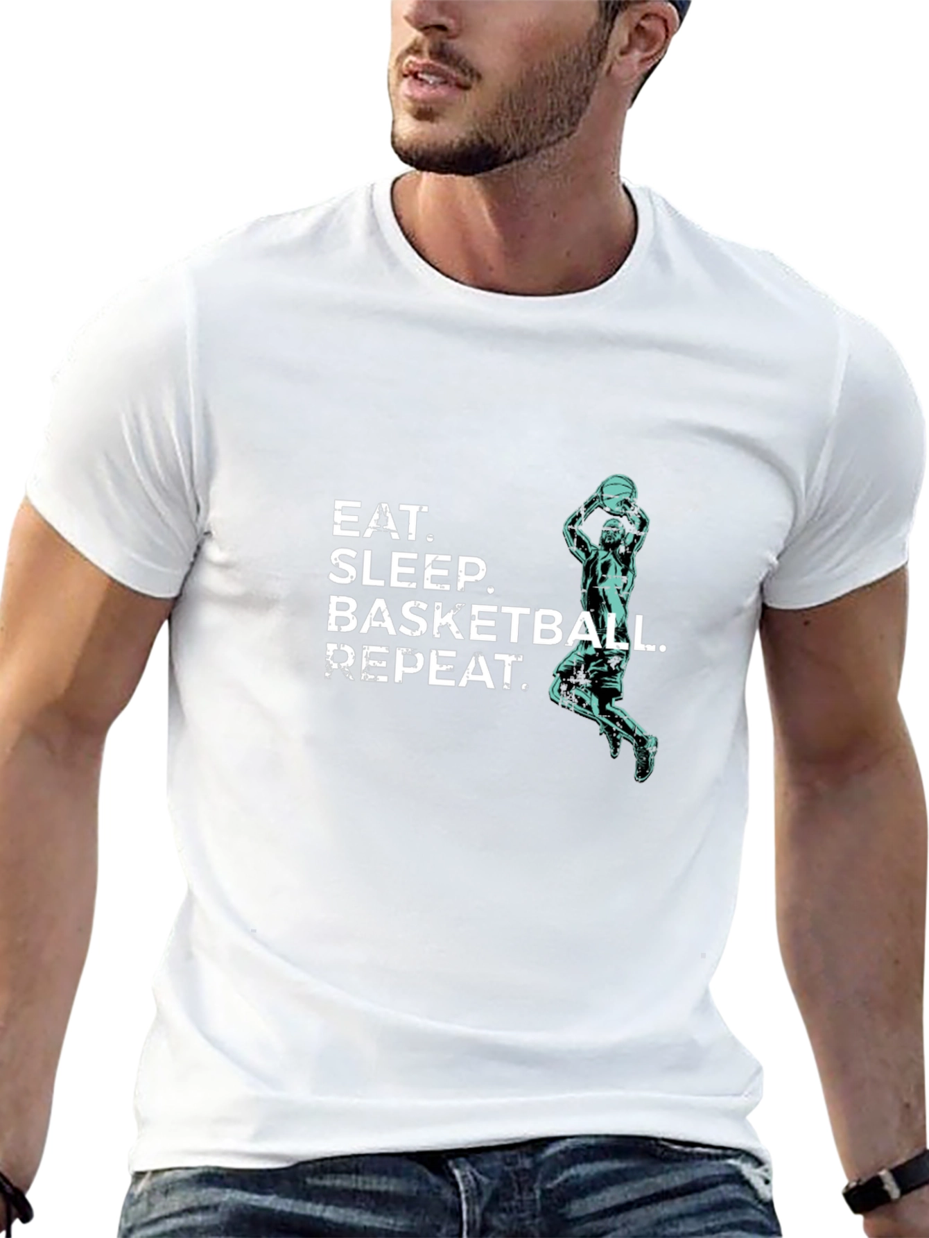 Eat Sleep Basketball Repeat T-Shirt - Black