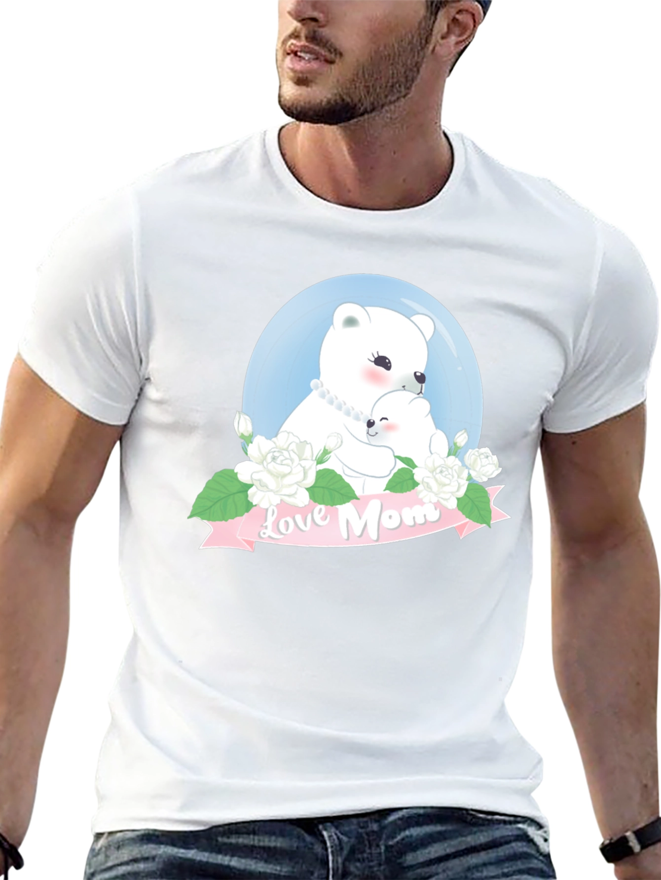 Love Mom Bear Graphic T-Shirt