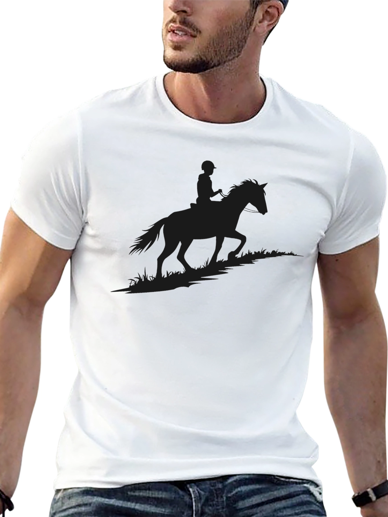 Equestrian Silhouette Black Tee
