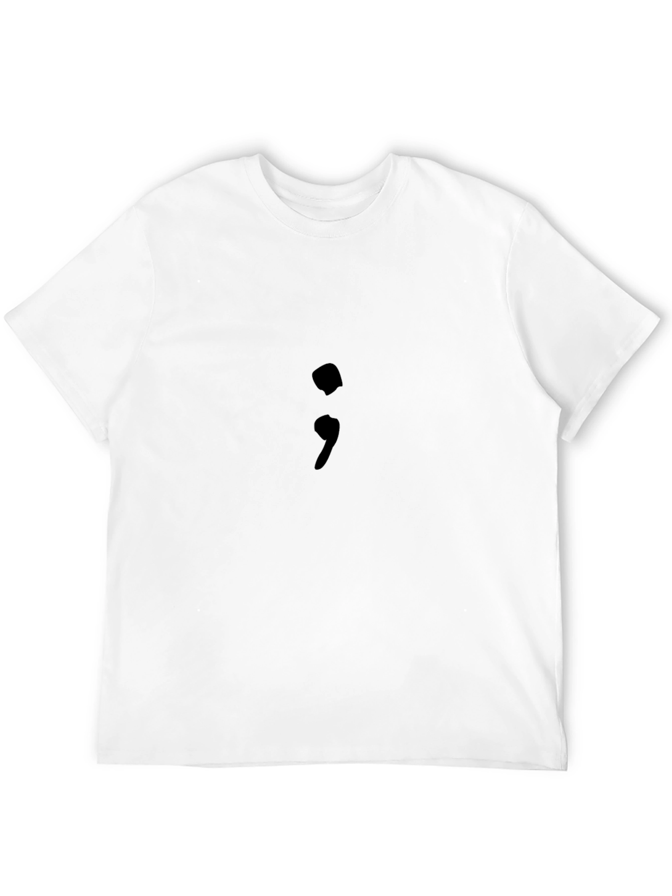 Semicolon Graphic Black T-Shirt: Mental Health Awareness Tee
