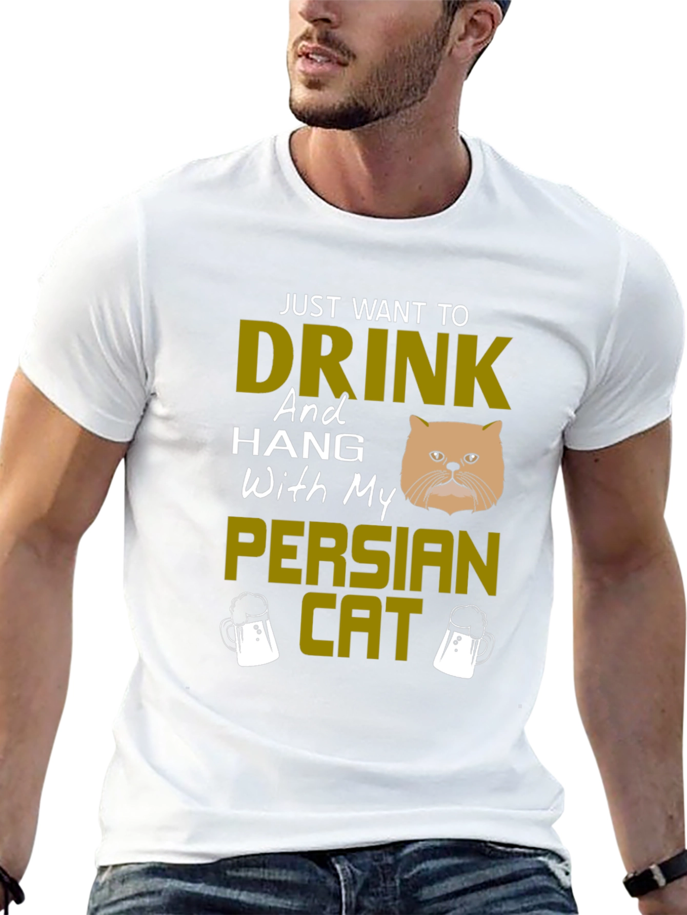 Drink With My Persian Cat T-Shirt