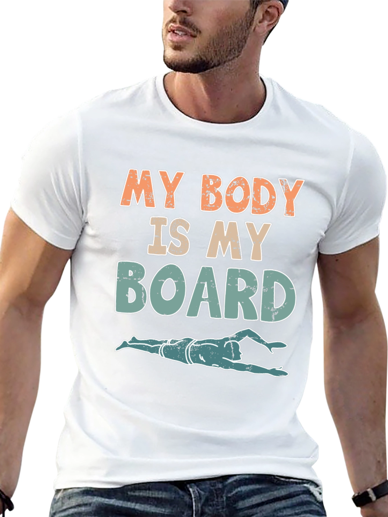 My Body Is My Board Swimmer Graphic Tee