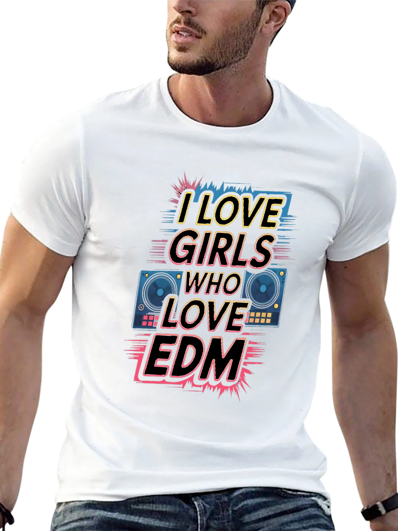 I Love Girls Who Love EDM T-Shirt - Black