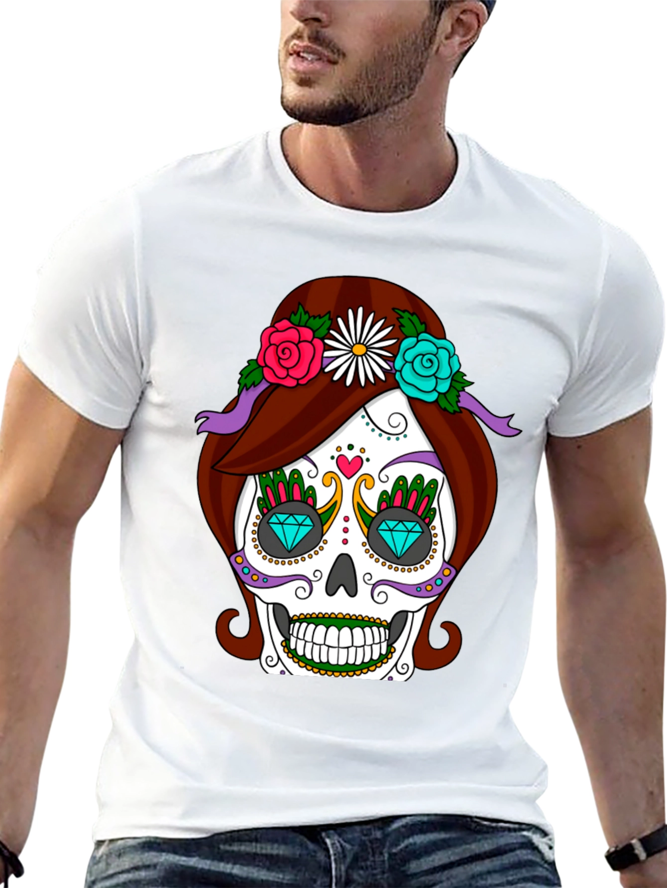 Sugar Skull T-Shirt - Day of the Dead Style
