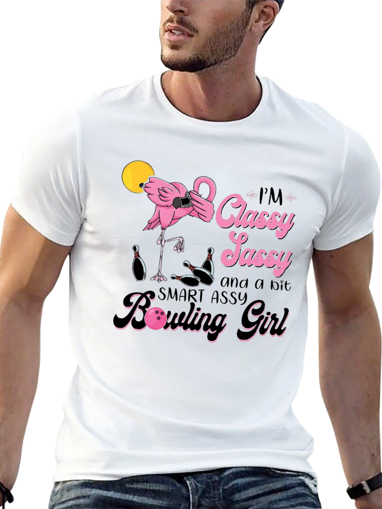 Classy Sassy Bowling Girl Graphic T-Shirt
