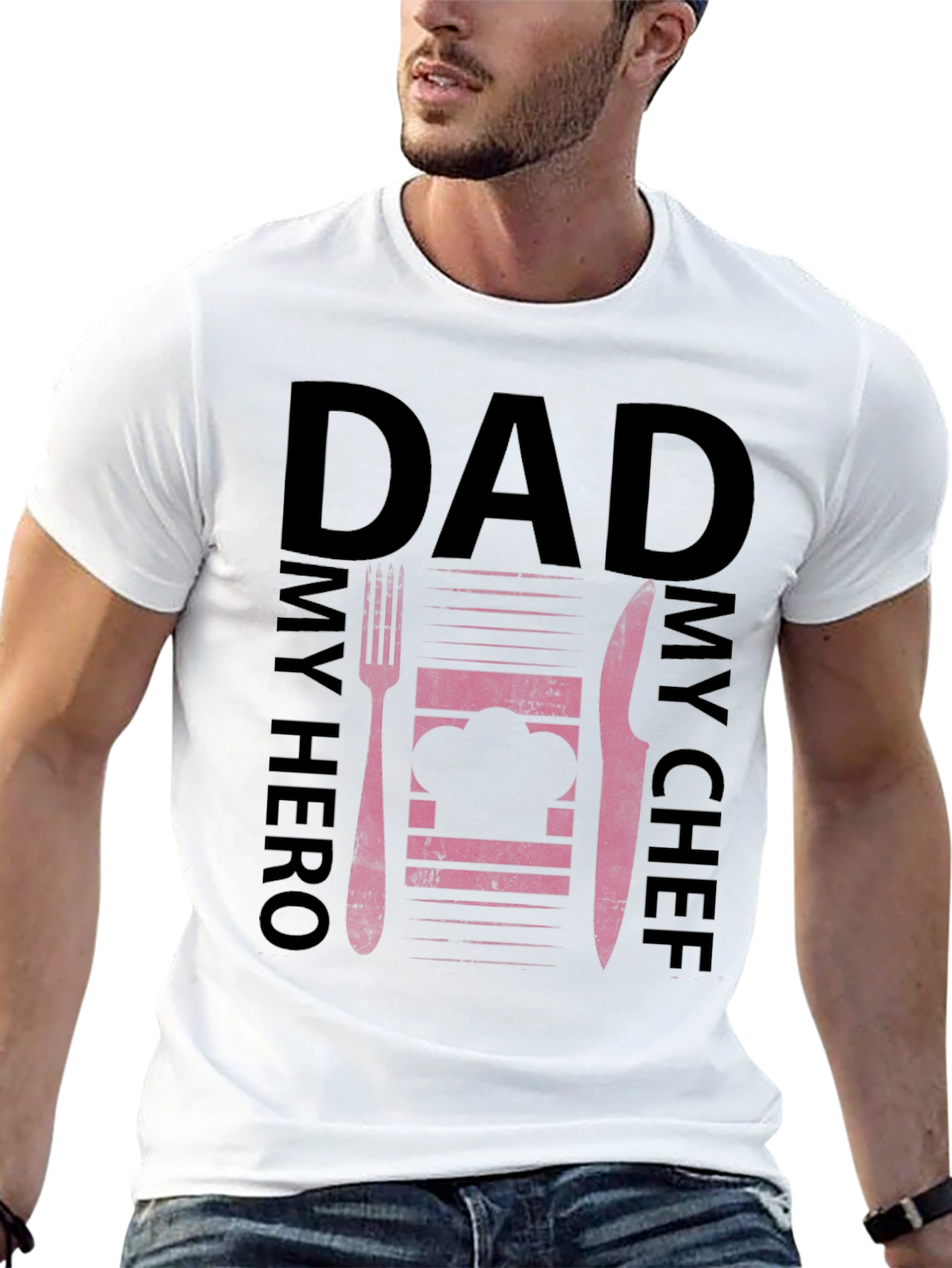 Dad My Hero My Chef Graphic T-Shirt