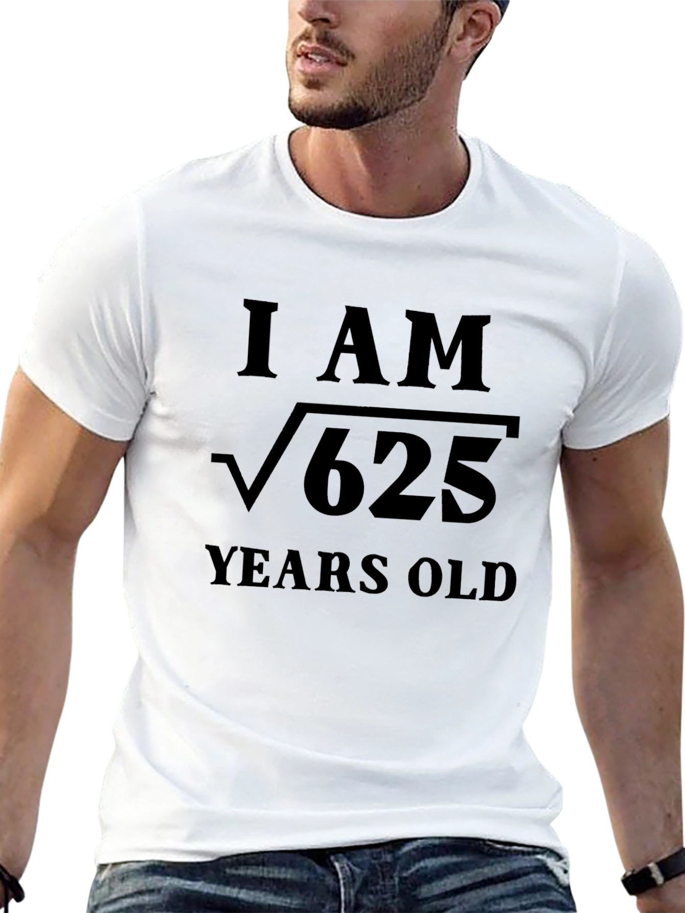 Funny Math Birthday T-Shirt I am √625 Years Old