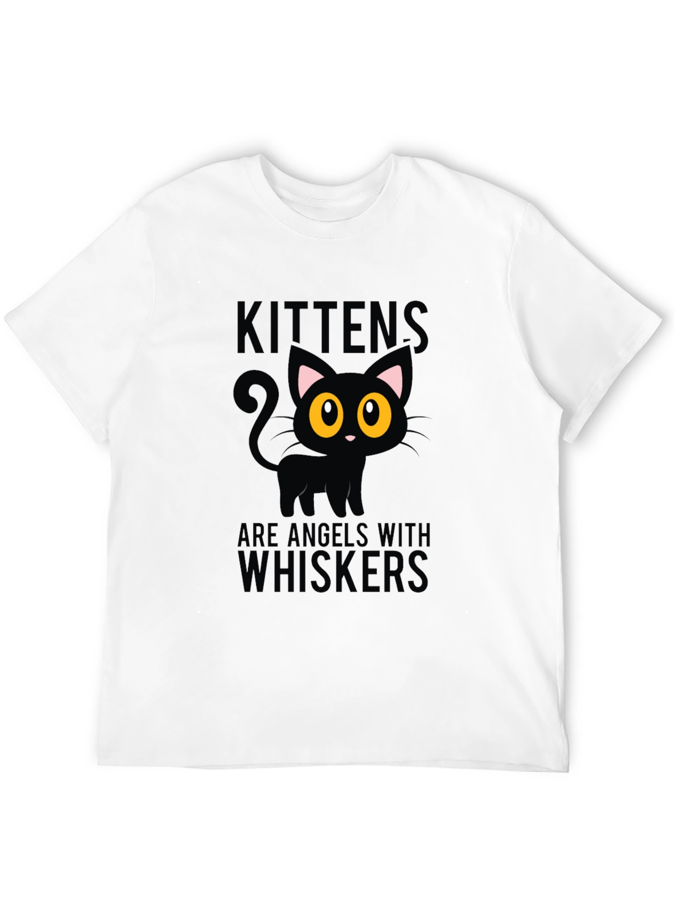 Kittens Are Angels With Whiskers Black T-Shirt