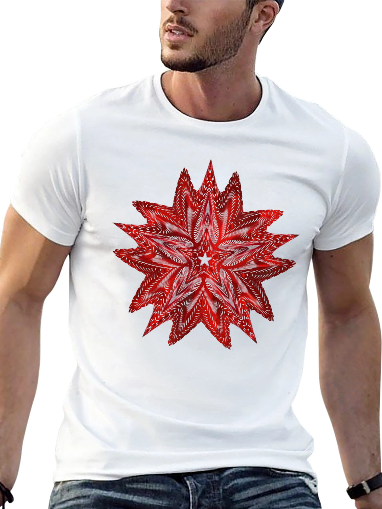 Abstract Star Graphic Tee - Mens Black T-Shirt