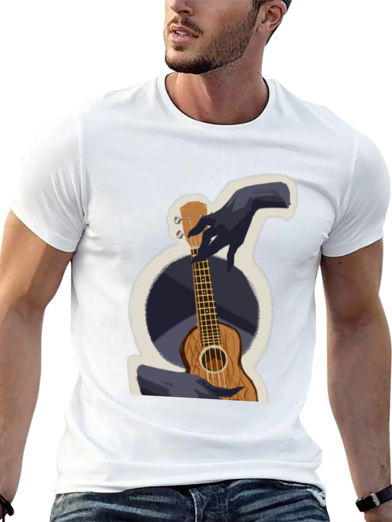 Ukulele Graphic T-Shirt - Casual Wear