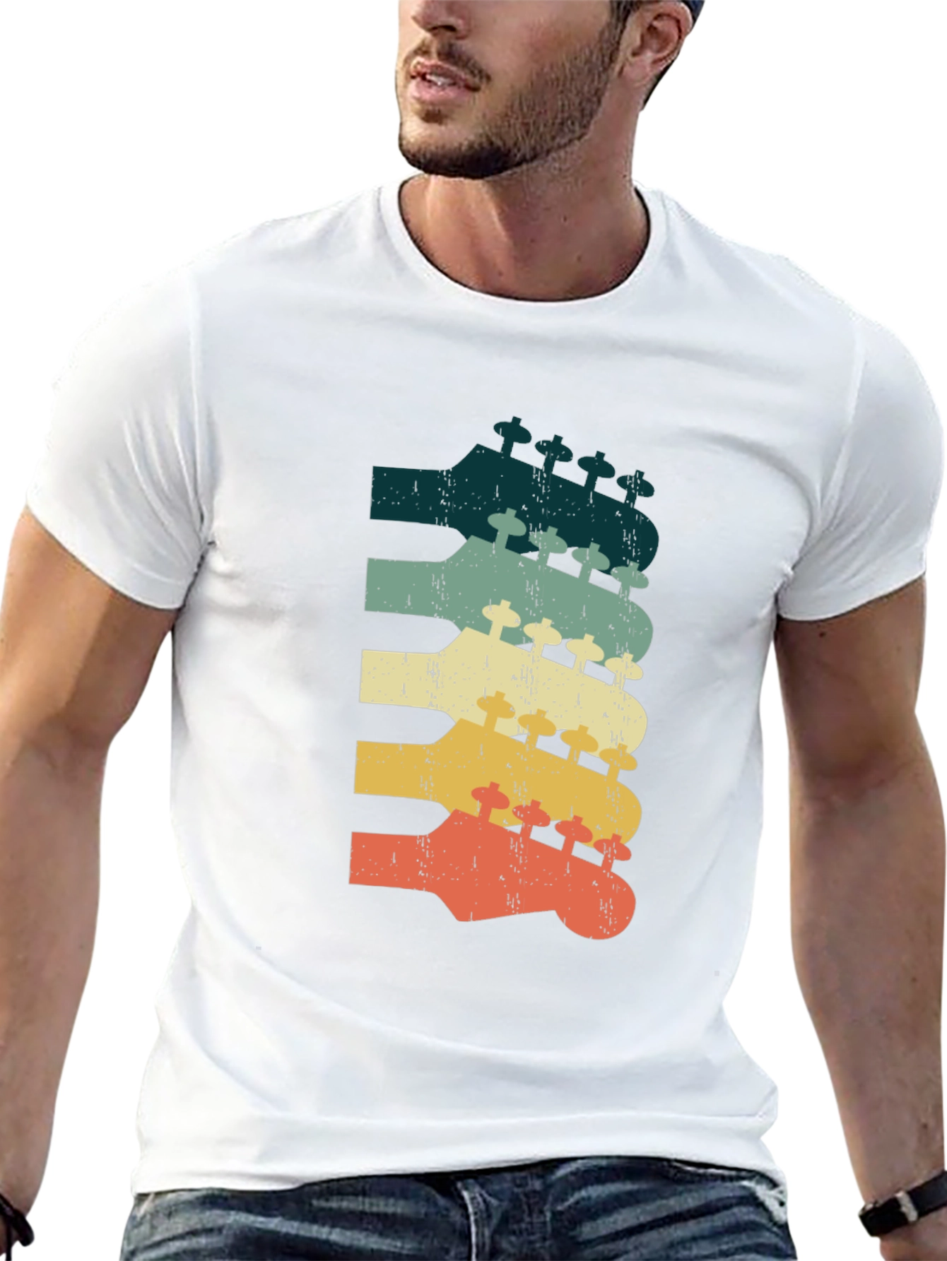 Retro Guitar Headstock Tee