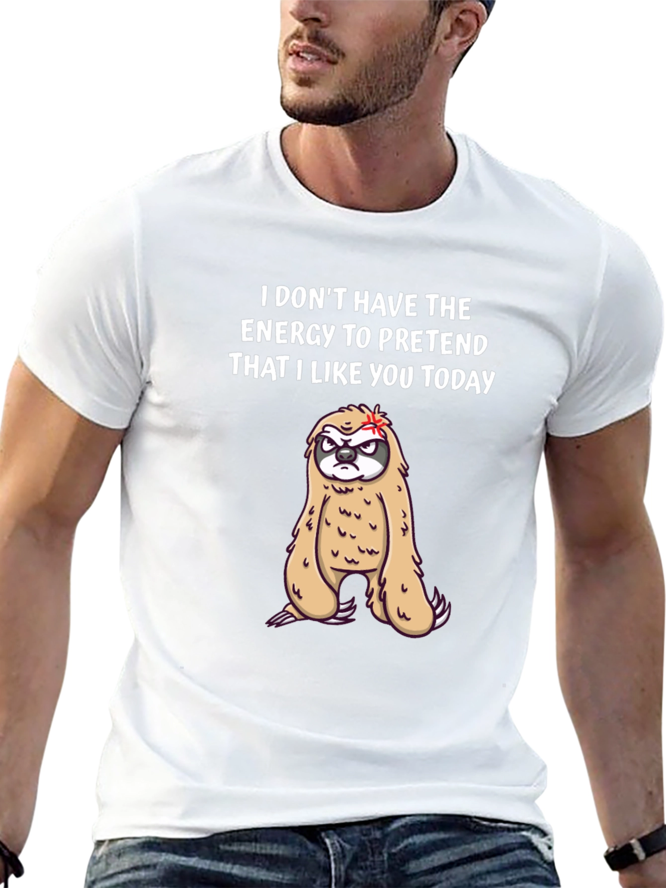 Funny Sloth Graphic T-Shirt - Introvert Humor Tee