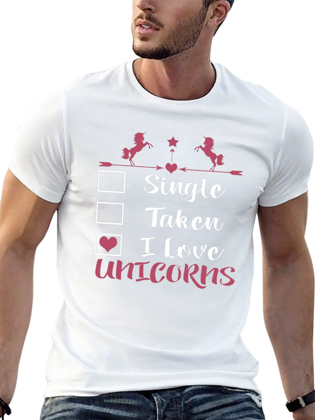 I Love Unicorns Black T-Shirt