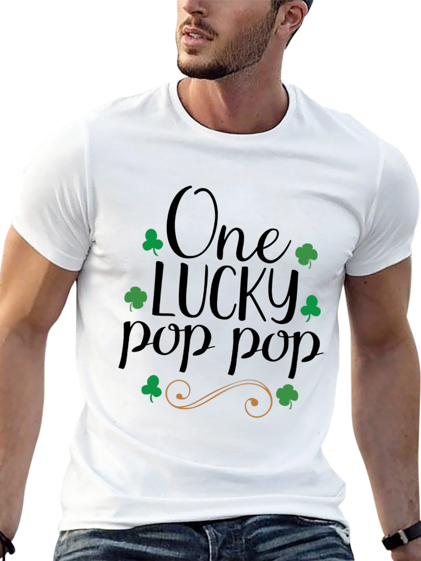 Lucky Pop Pop St. Patricks Day Black T-Shirt