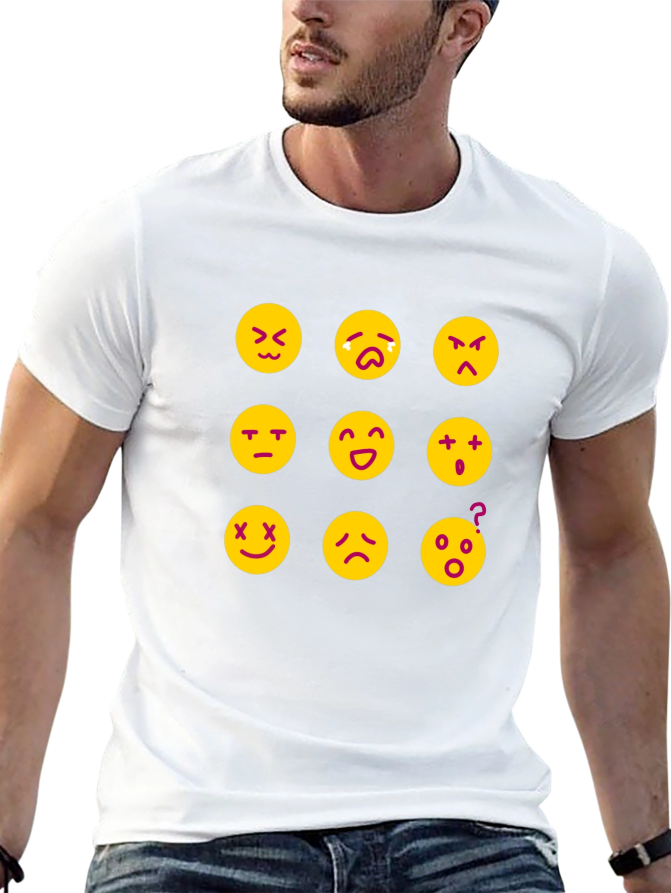 Emoji Expression T-Shirt - Black Fun Designs