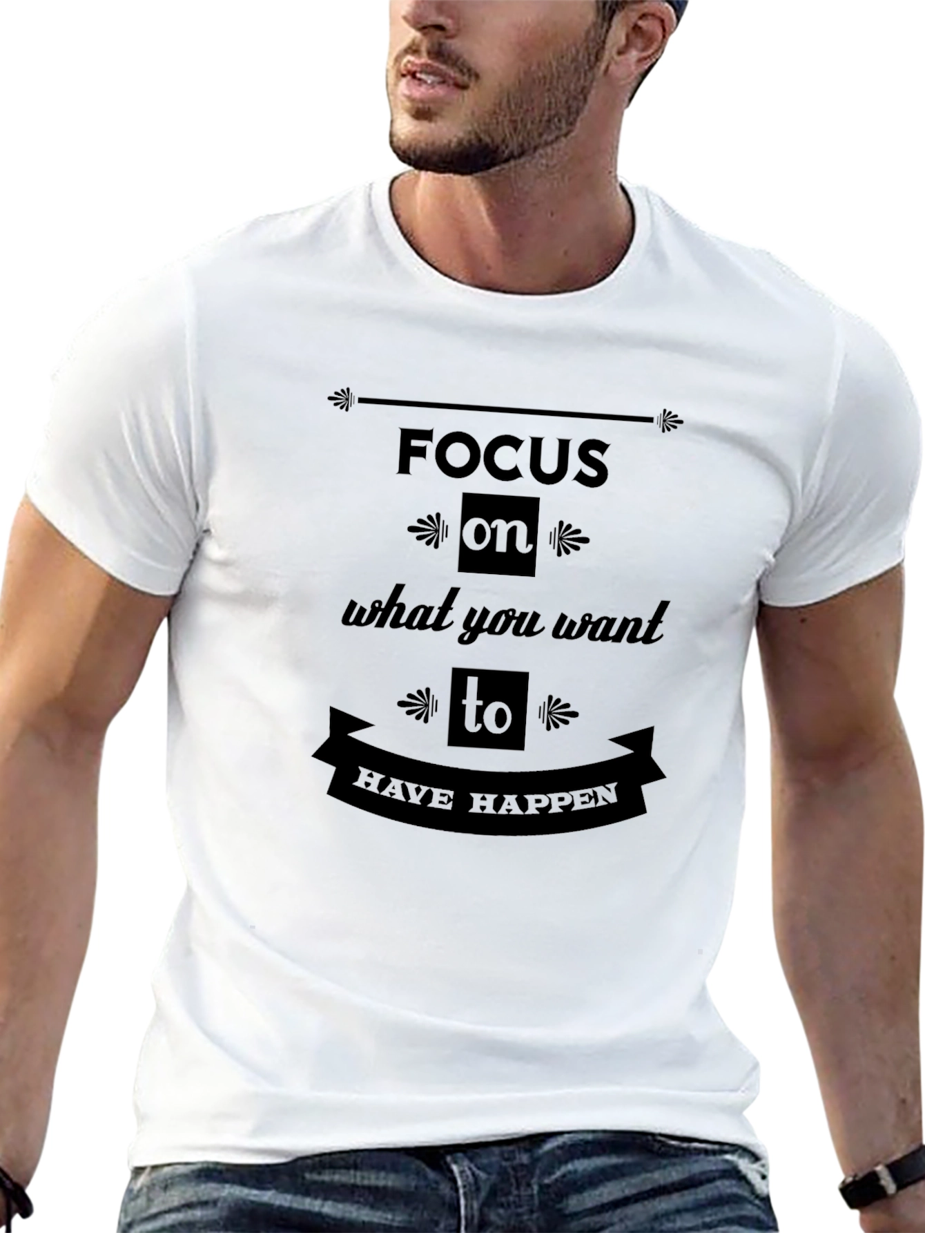 Motivational Black T-Shirt: Focus On Your Goals