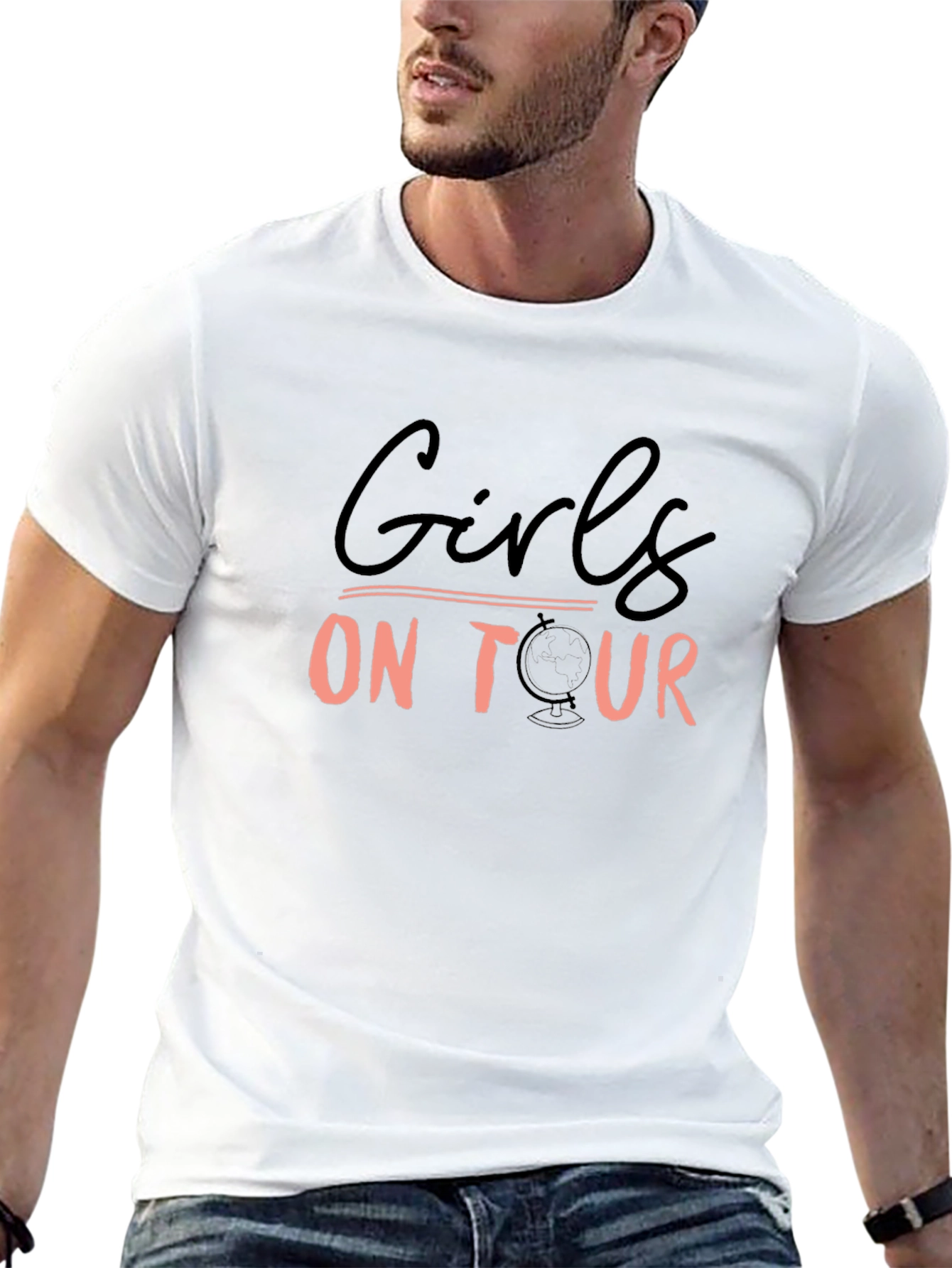 Girls On Tour Graphic Tee - Black Crew Neck