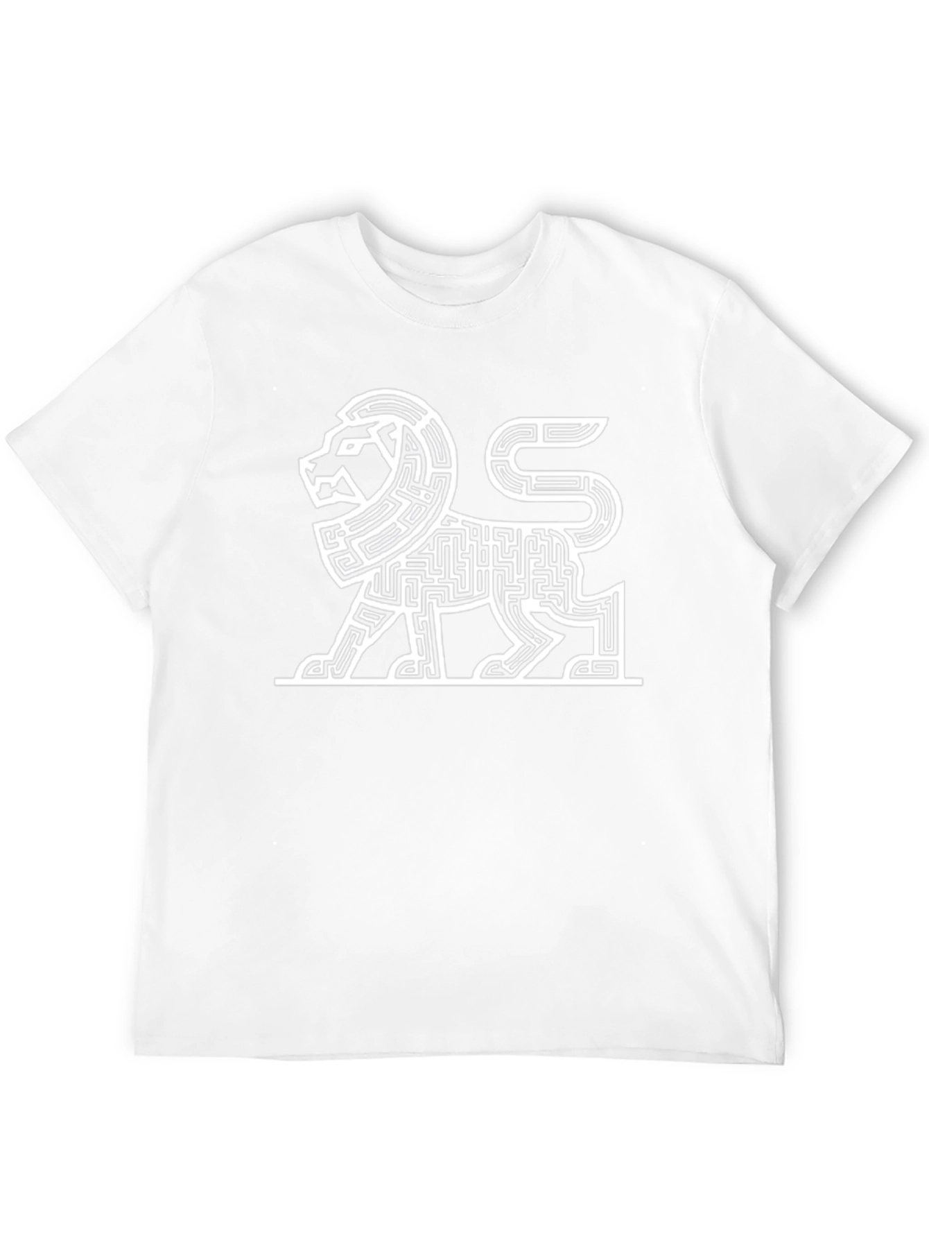 Maze Lion Graphic Tee - Modern Art Shirt
