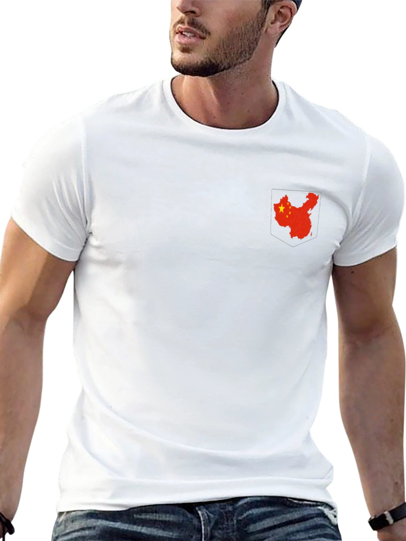 China Flag Graphic Black T-Shirt