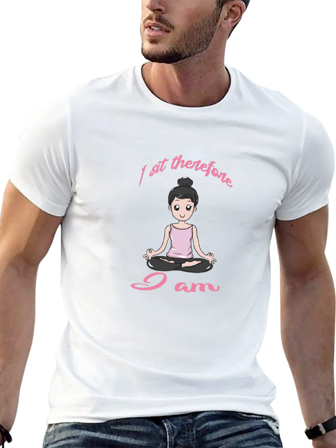 I Sit Therefore I Am Yoga T-Shirt