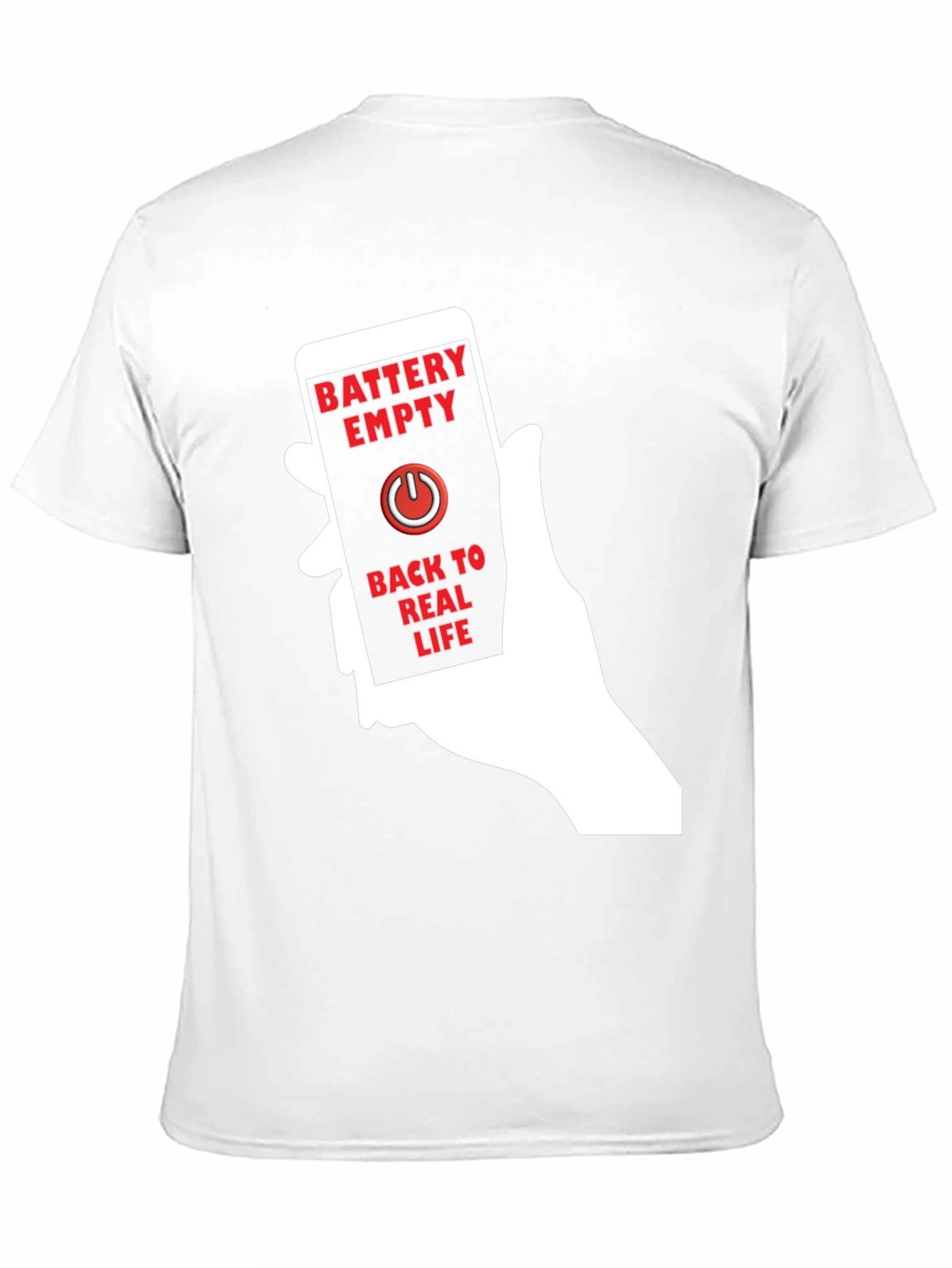 Battery Empty Back To Real Life Graphic Tee