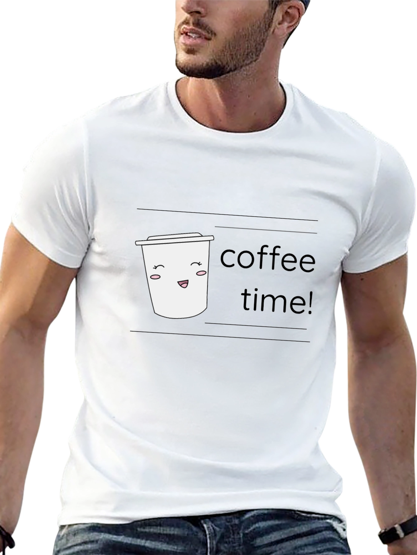Coffee Time Graphic Tee - Black Short Sleeve