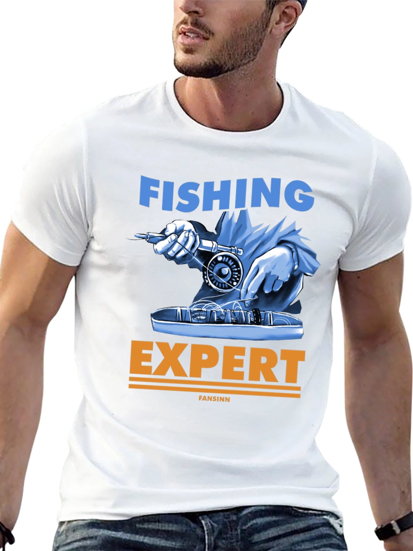 Fishing Expert Graphic Tee - Black Cotton T-Shirt