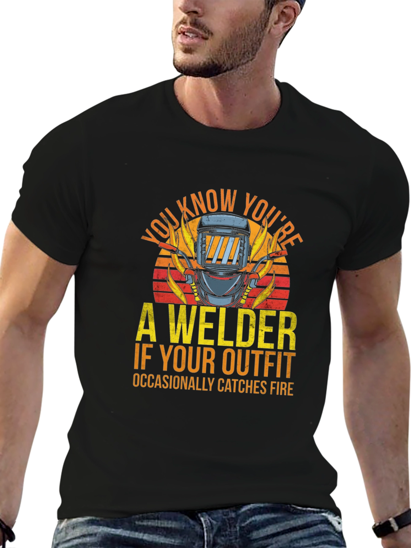 Welder Outfit Fire T-Shirt - Funny Welding Tee