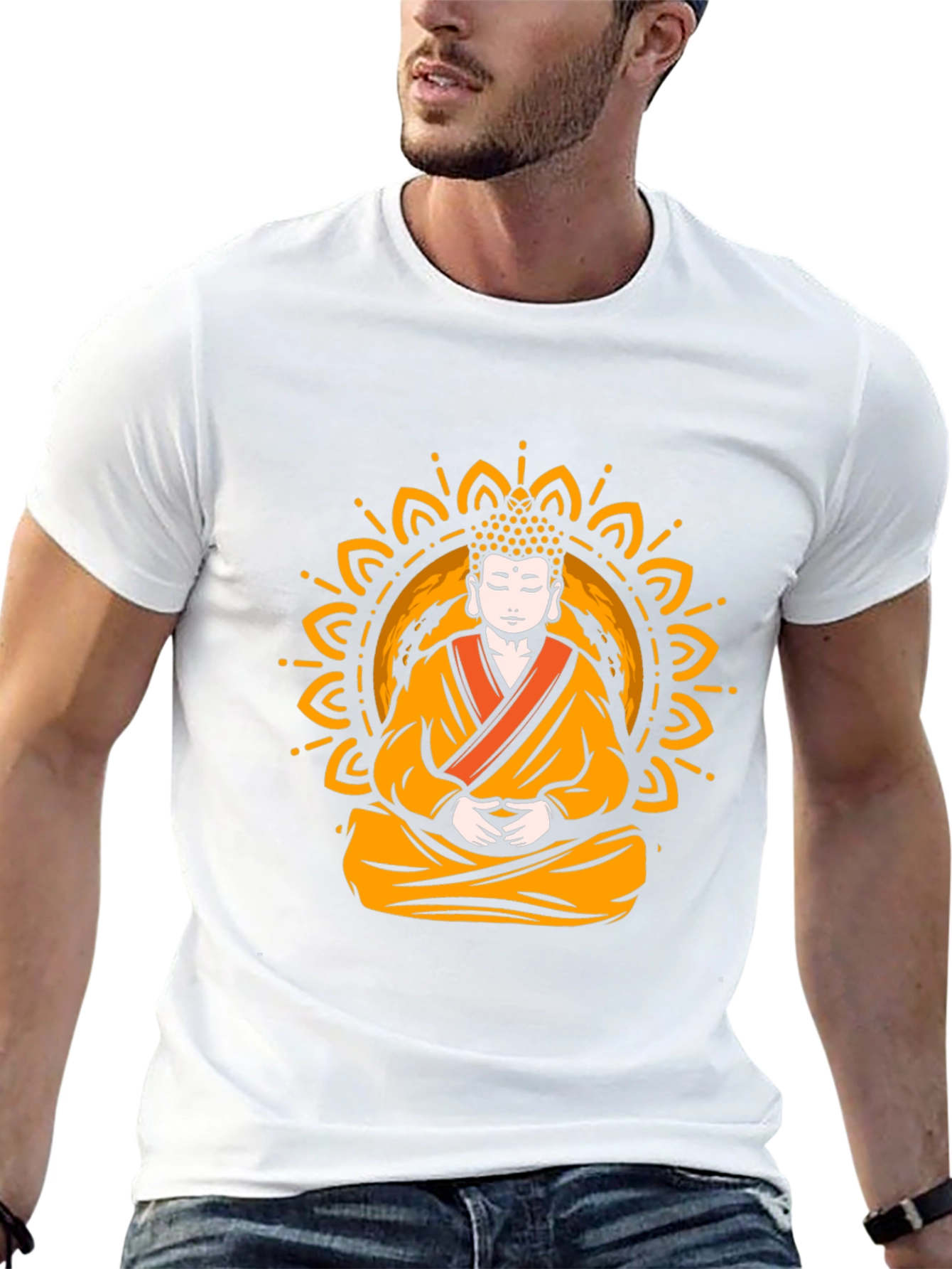 Buddha Mandala Graphic Tee - Black