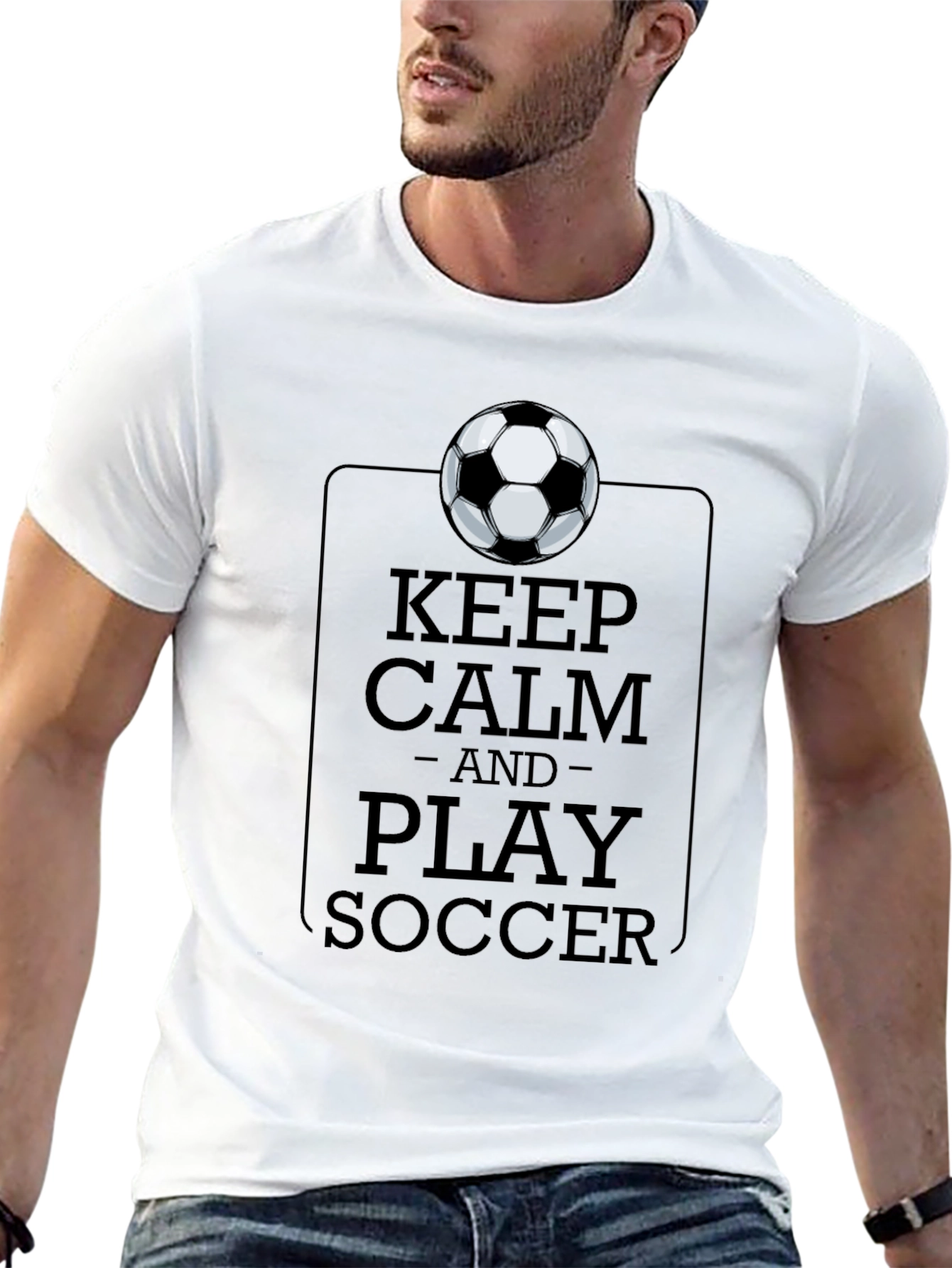 Keep Calm and Play Soccer Black T-Shirt