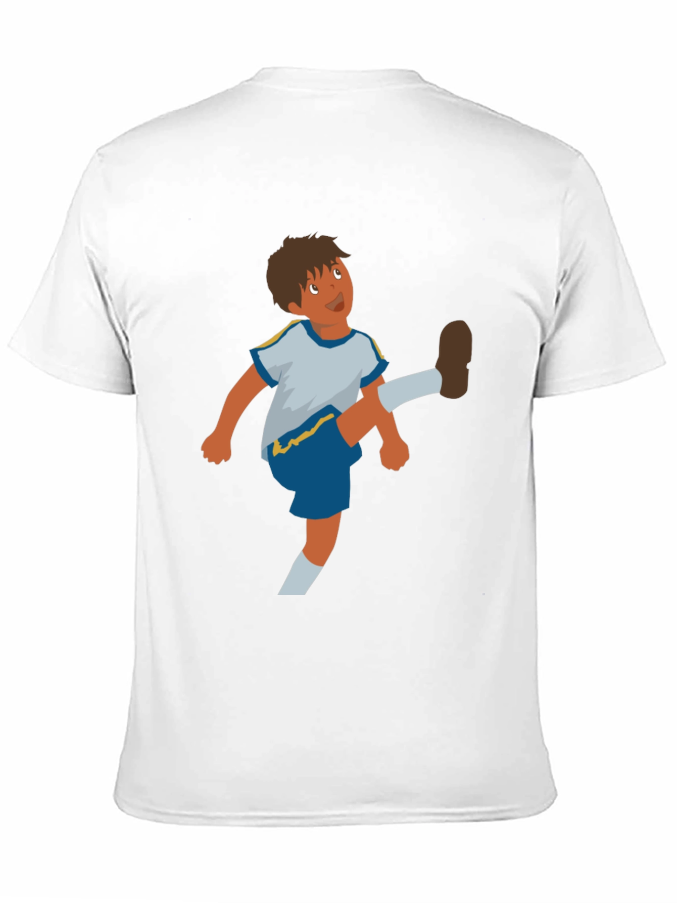 Cartoon Soccer Boy Graphic Tee - Casual Comfort
