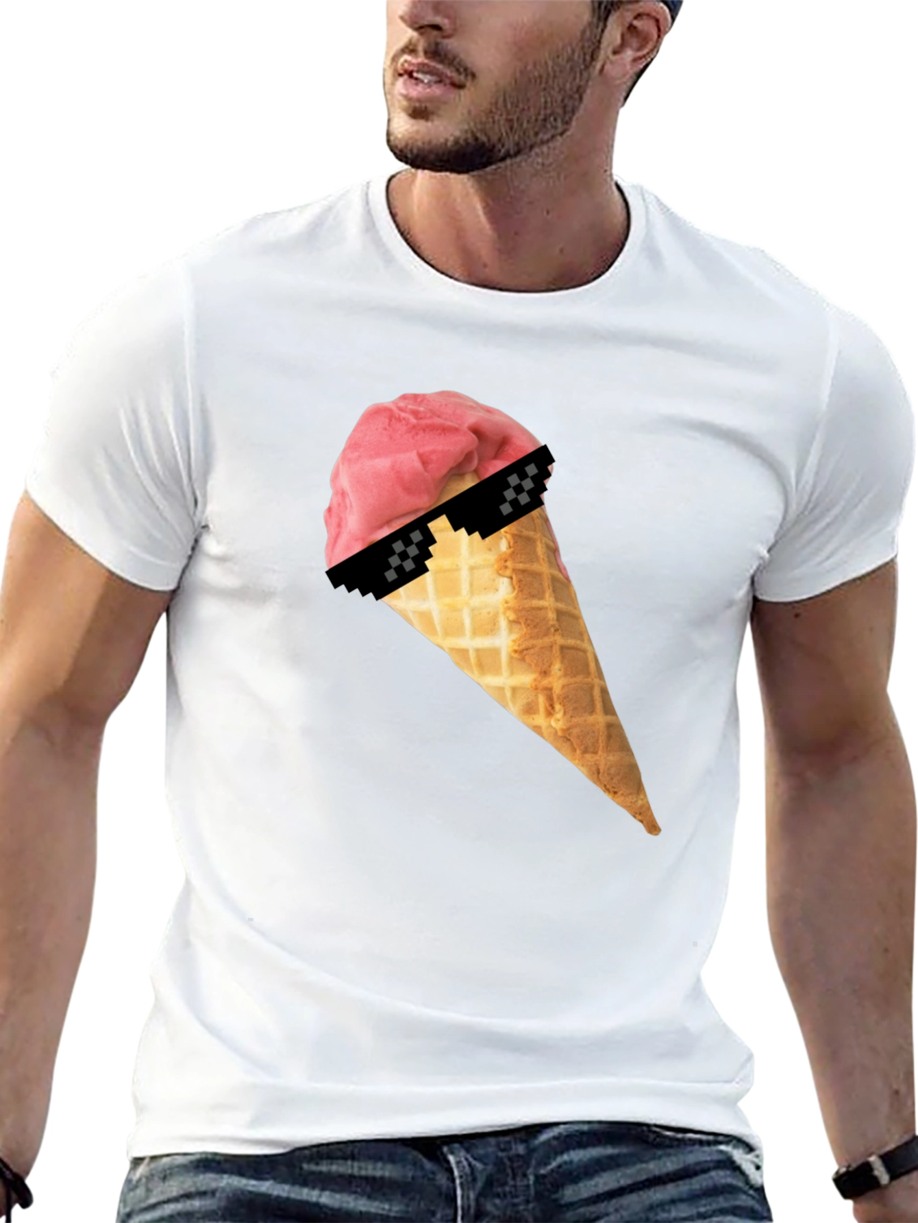 Cool Ice Cream Cone Graphic T-Shirt