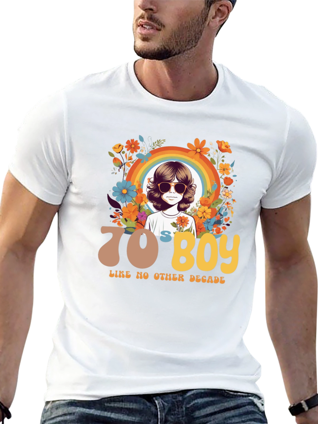 70s Boy Graphic Tee - Retro Style