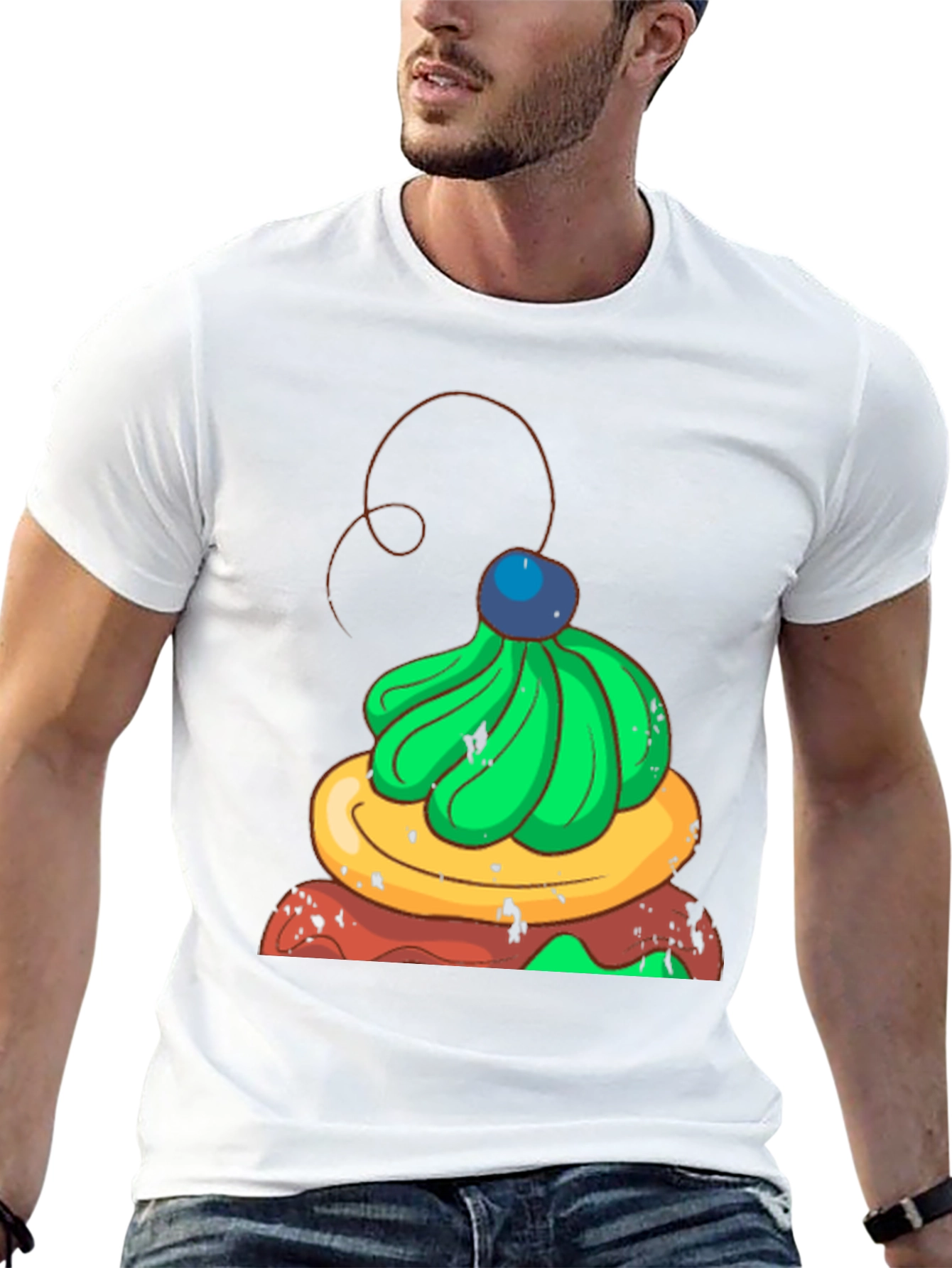 Fun Cupcake Graphic Tee - Casual Black T-Shirt