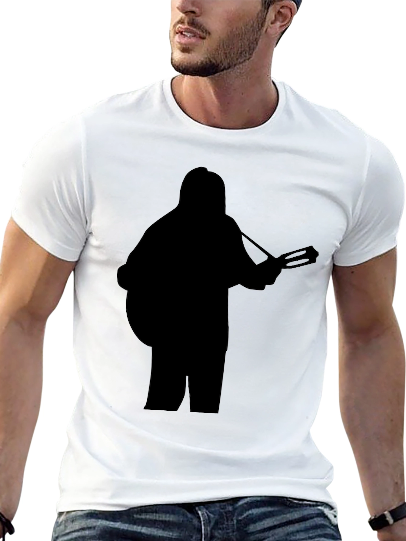 Silhouette Guitarist Graphic Black T-Shirt