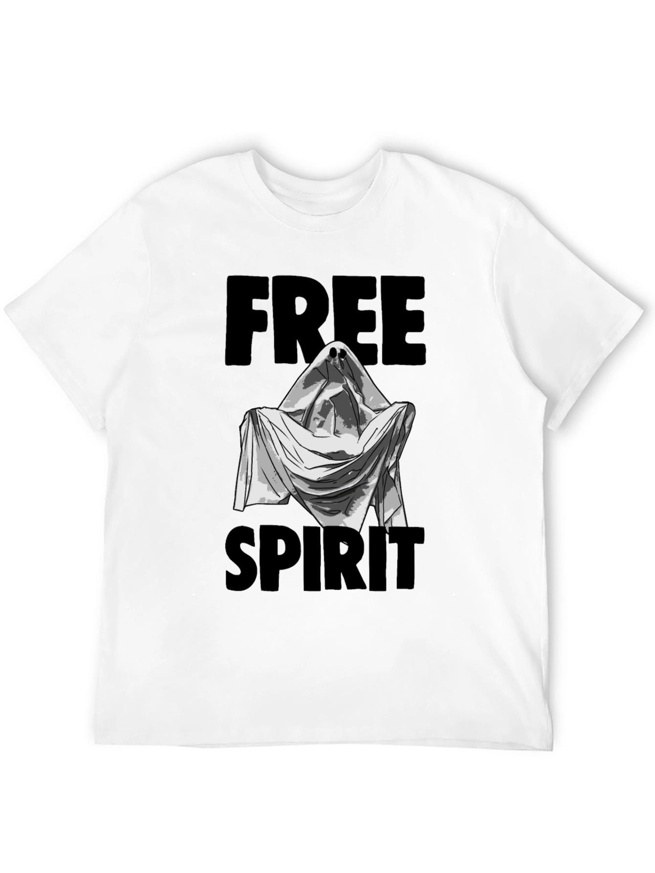Free Spirit Ghost Graphic T-Shirt - Black