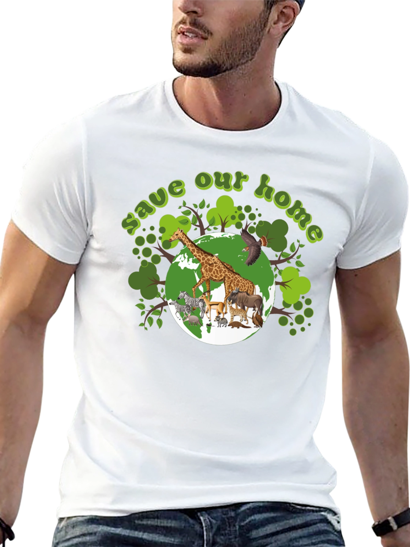 Save Our Home Graphic T-Shirt - Wildlife Conservation