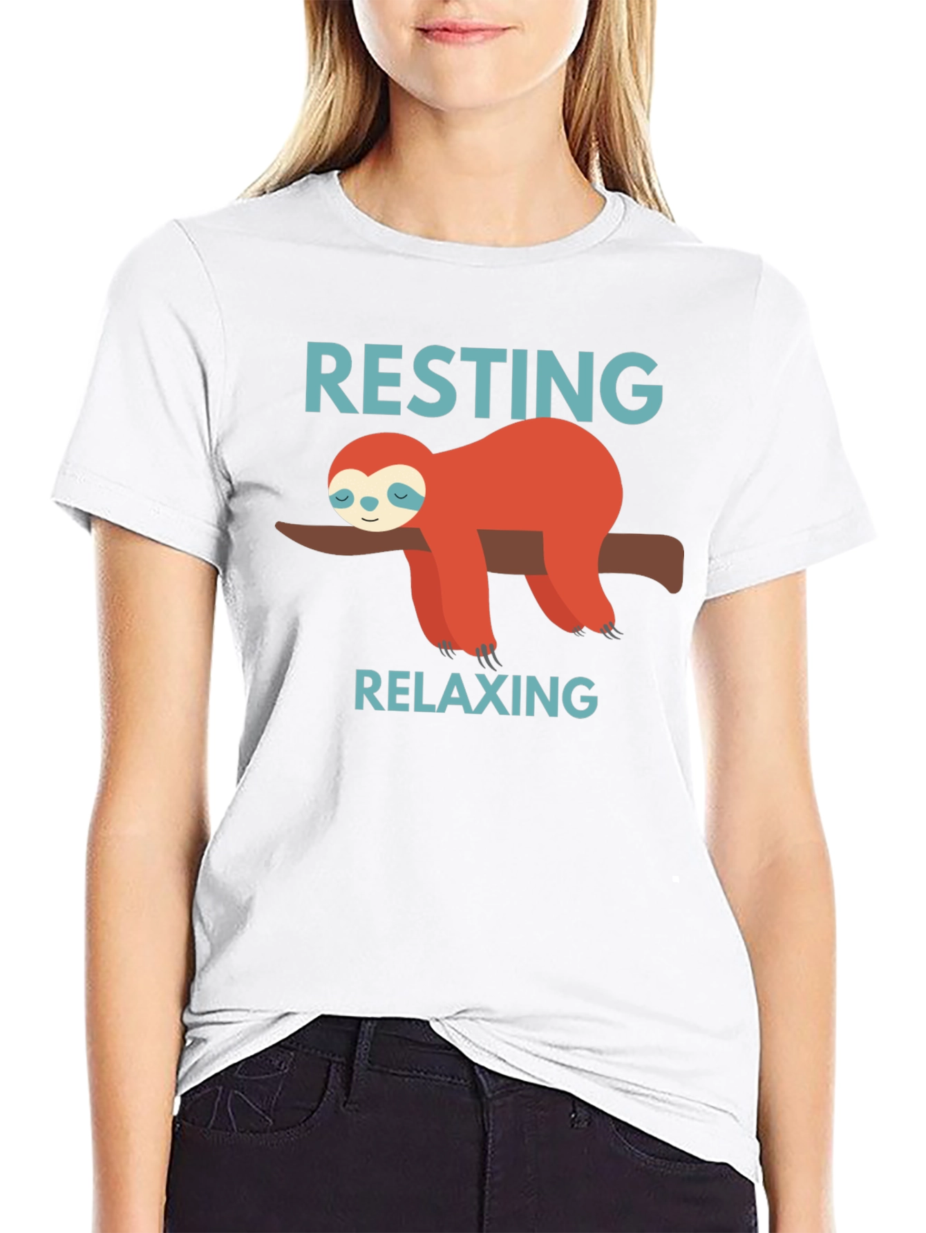 Resting Relaxing Sloth Graphic T-Shirt