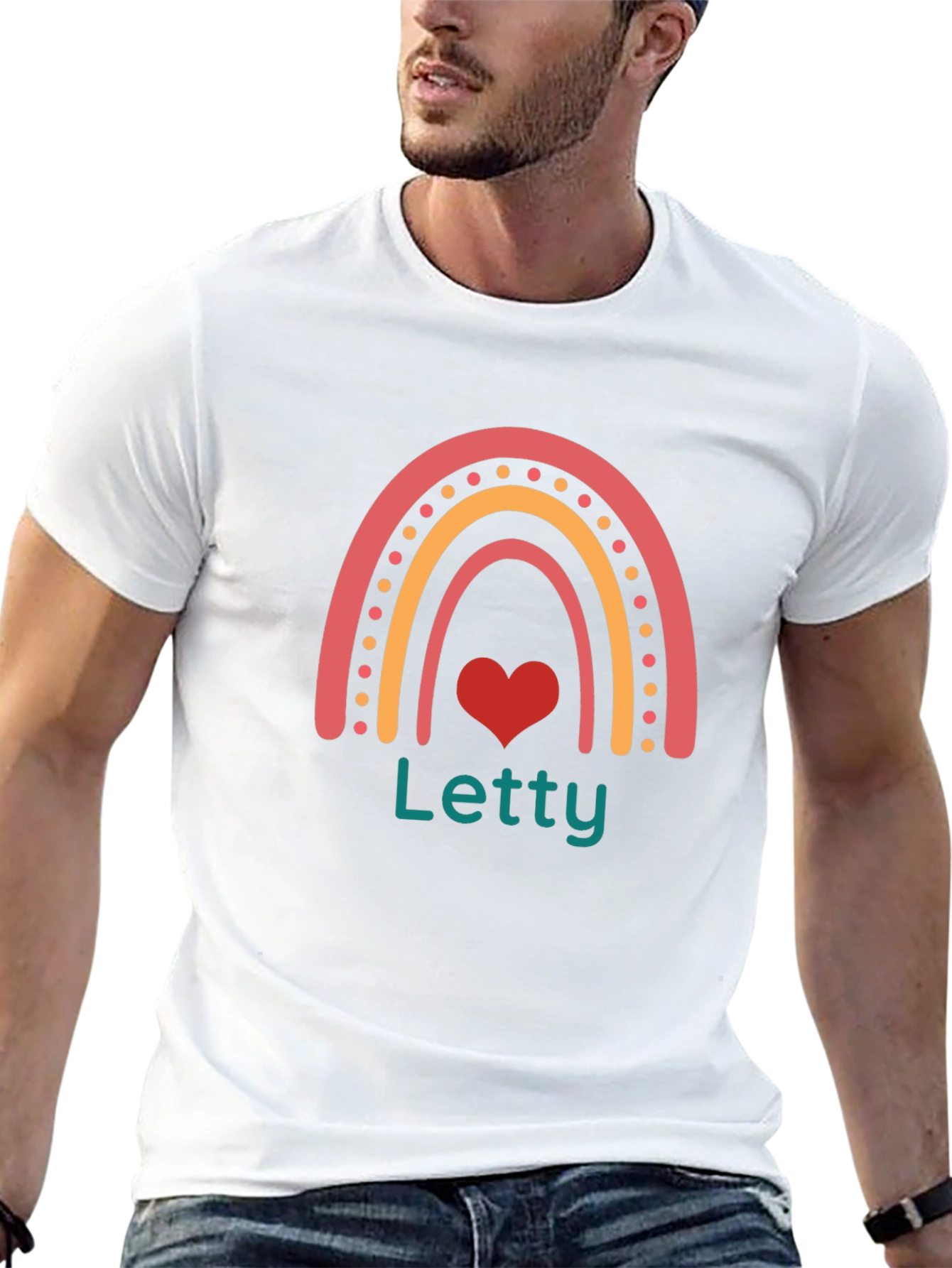 Letty Rainbow Heart Black T-Shirt