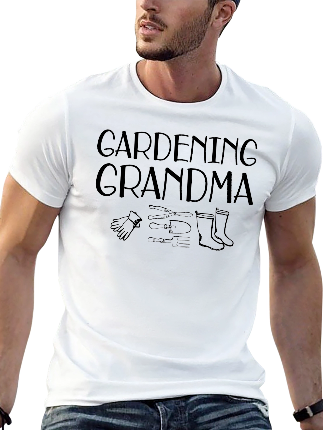 Gardening Grandma Graphic T-Shirt - Black