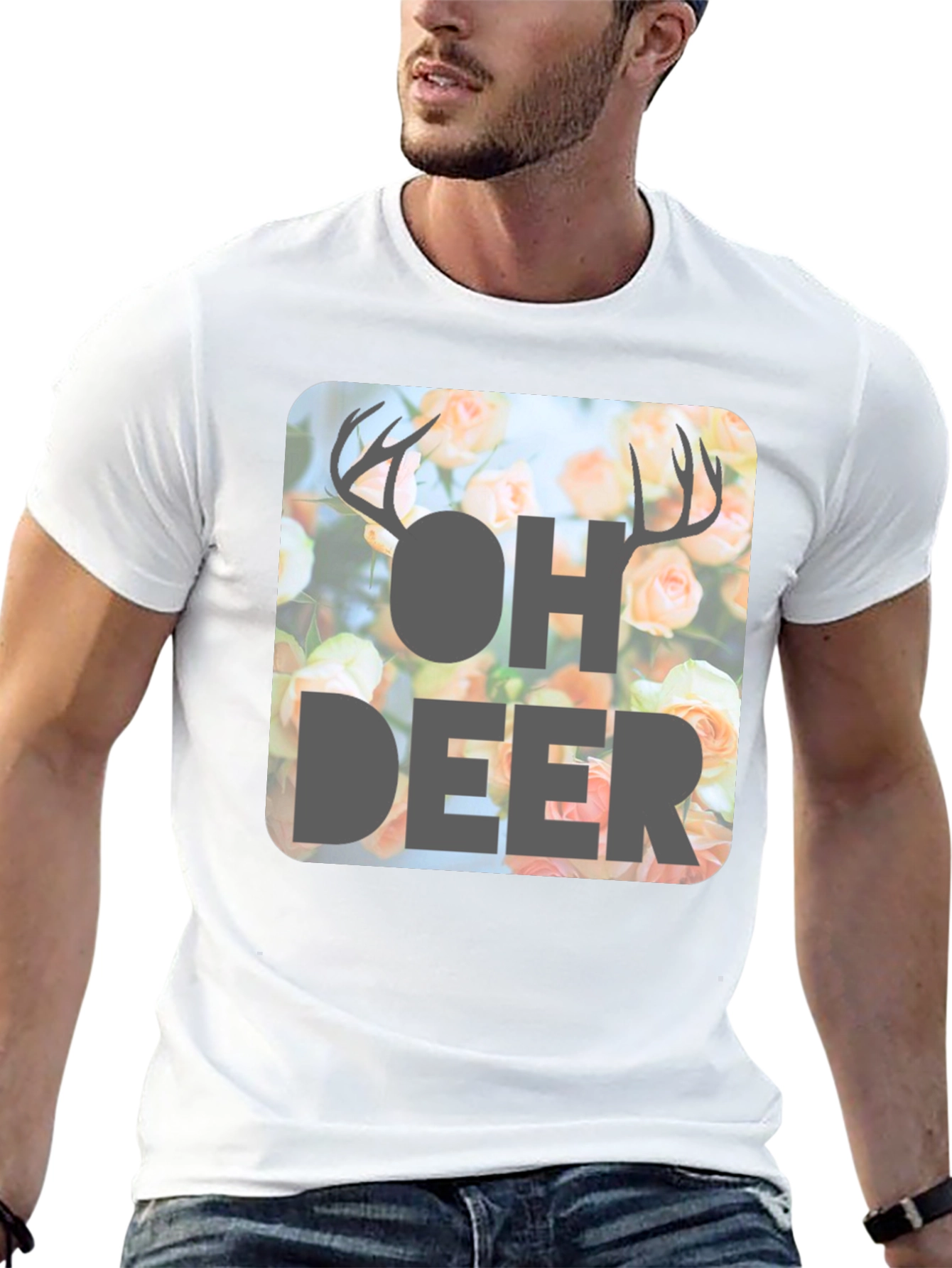 Oh Deer Floral Graphic T-Shirt
