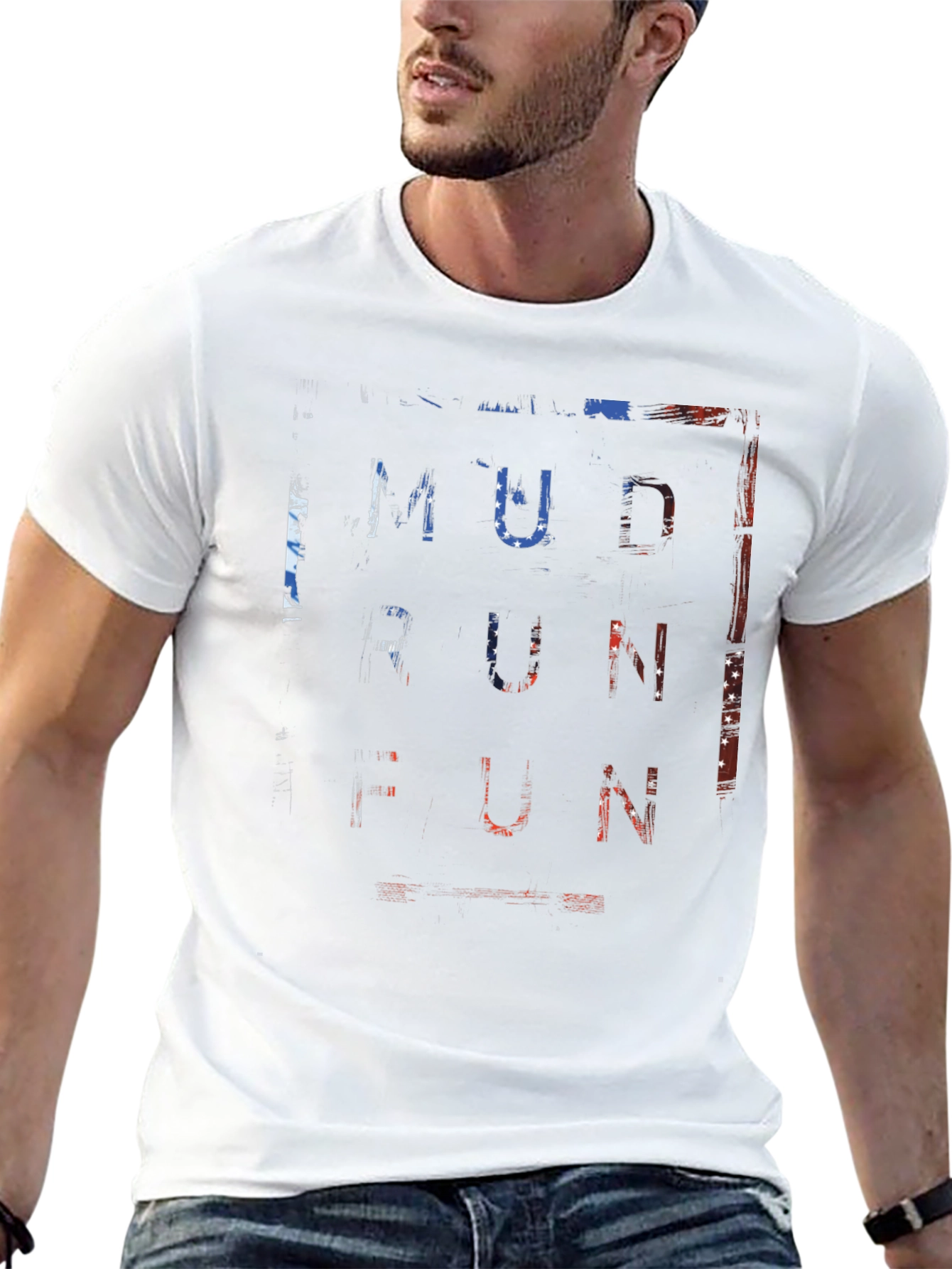 Mud Run Fun T-Shirt - Patriotic Design