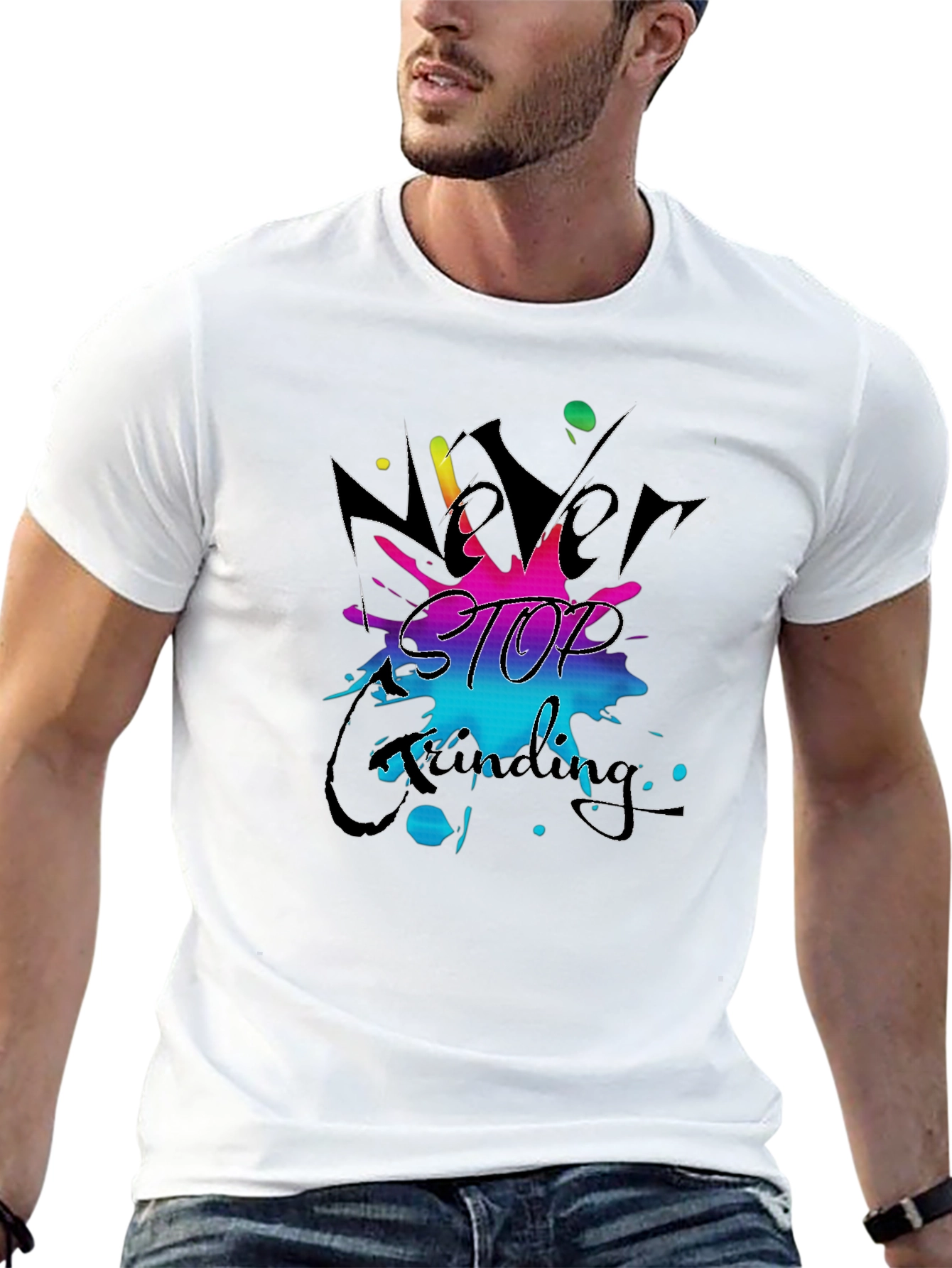 Never Stop Grinding Black T-Shirt