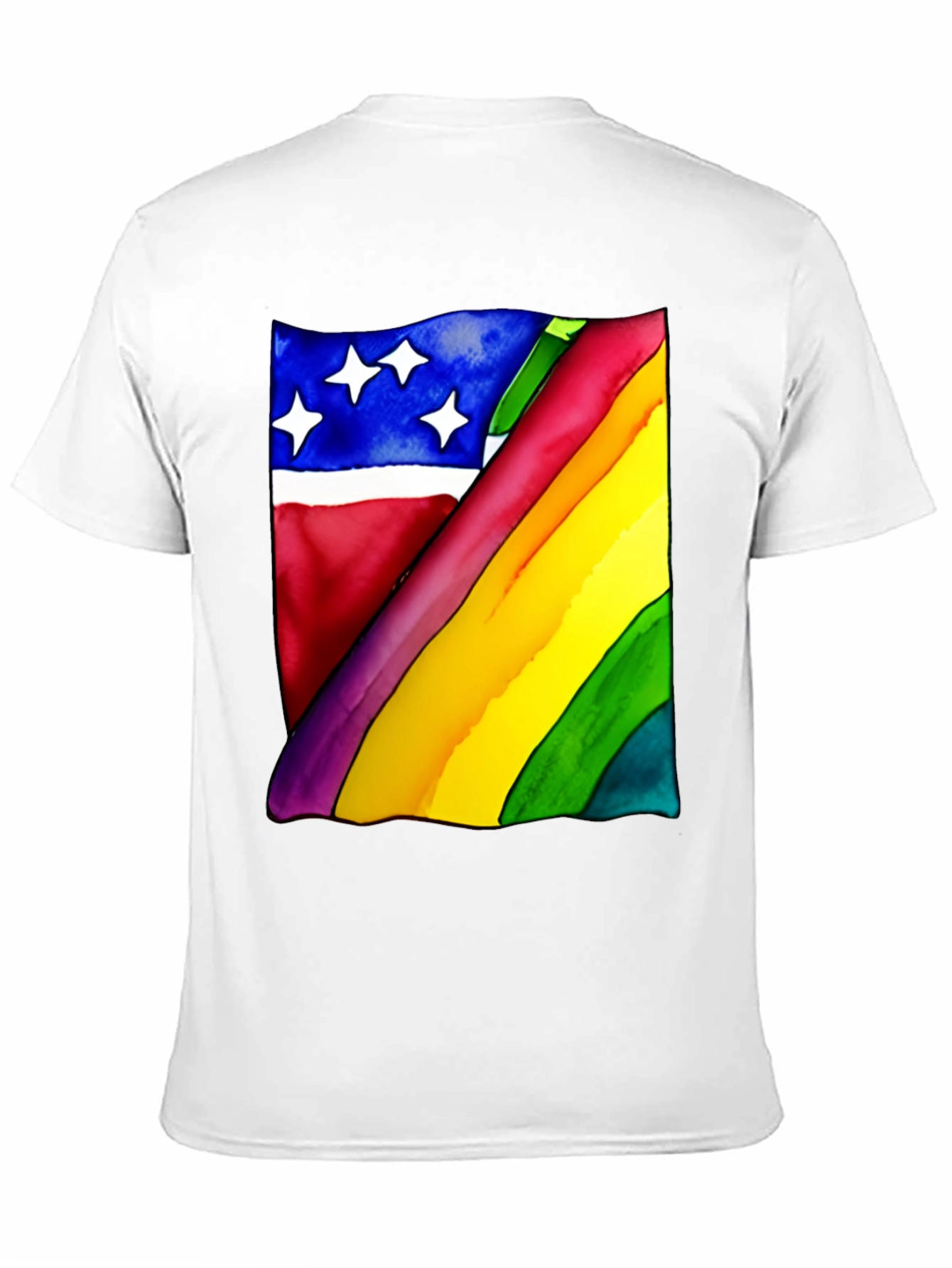 Rainbow Flag Graphic Tee - Unisex Black Shirt