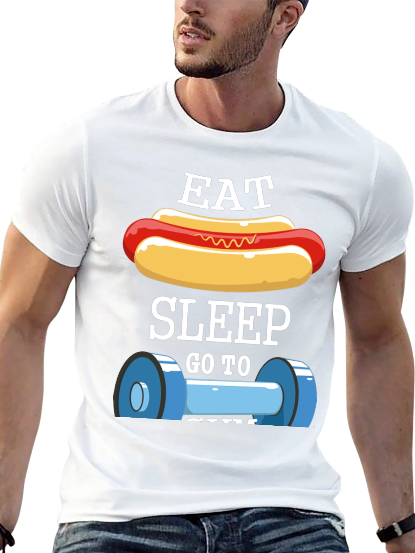 Eat Sleep Gym T-Shirt - Funny Workout Tee