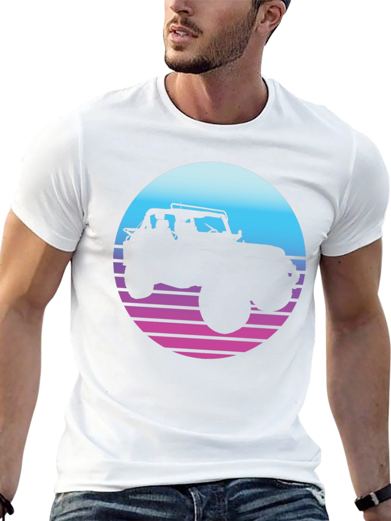 Retro Jeep T-Shirt - Sunset Graphic Tee