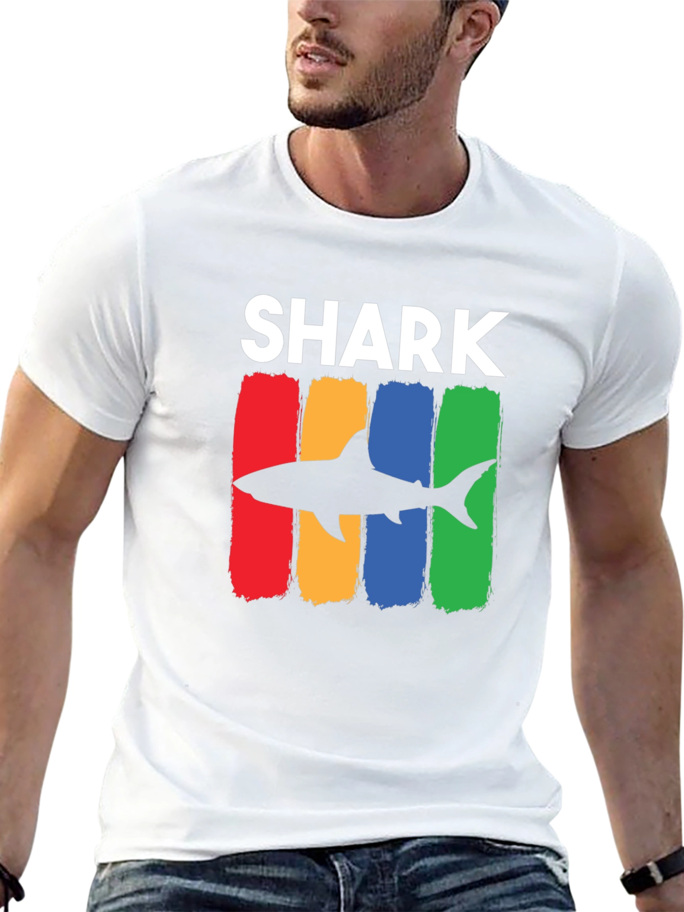 Shark Graphic Tee - Cool Mens Black T-Shirt